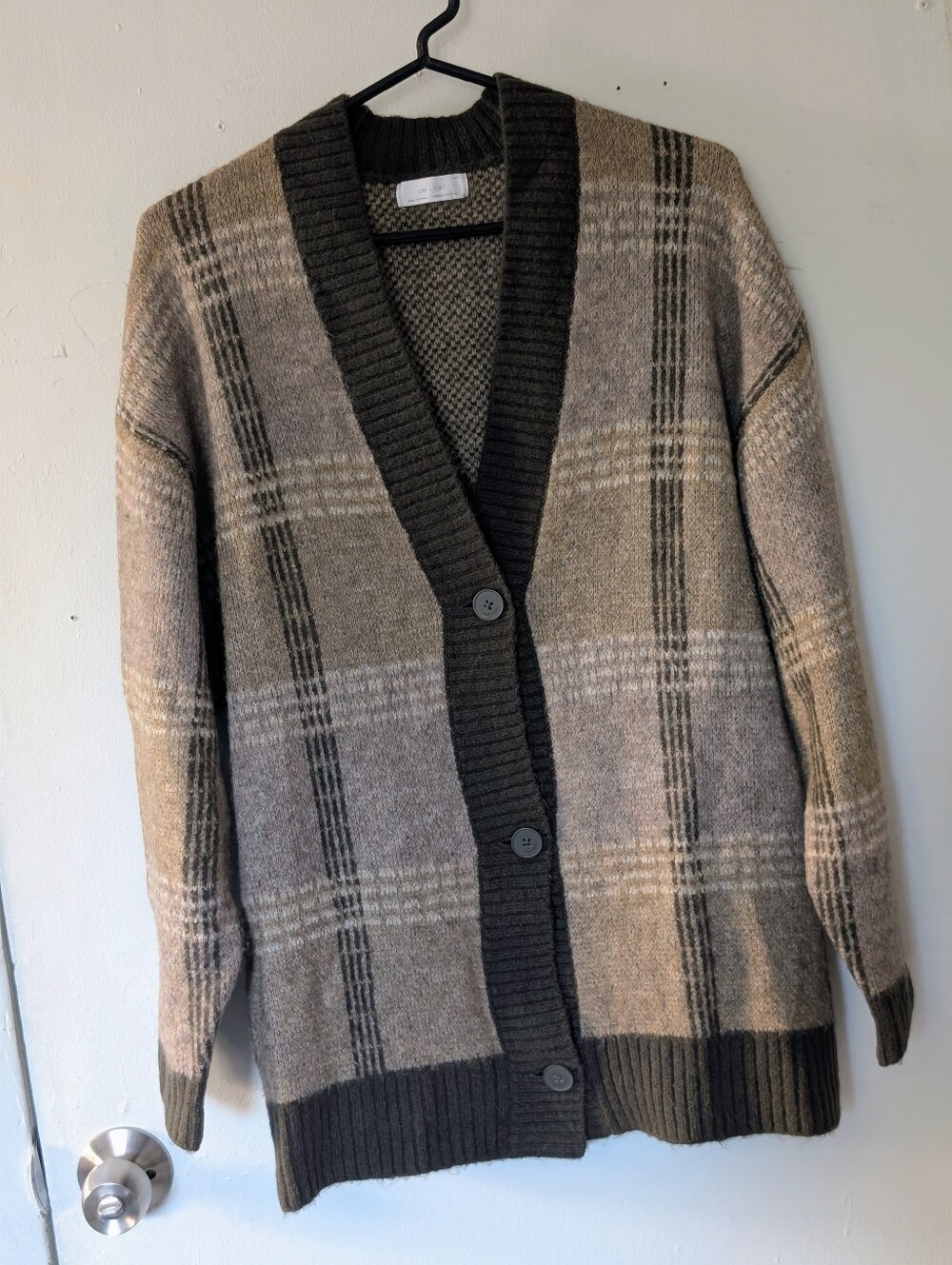 OAK + FORT Plaid Cardigan